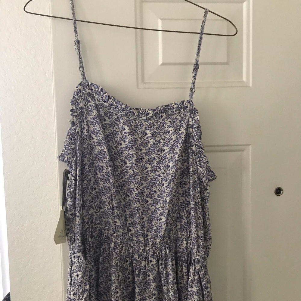 Nordstrom,Hinge, Ivory Birch Tiled Floral Dress, Size M